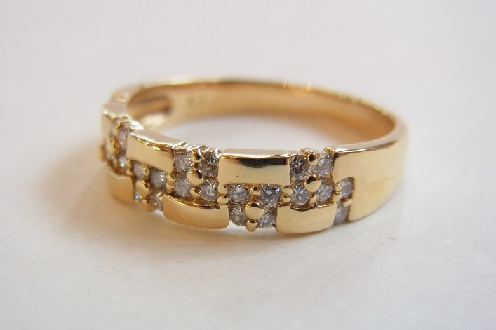 18金ダイヤリングのサイズ直し - ジュエリーリペア事例｜ダイヤの指輪などのリフォームならジュエリー服部